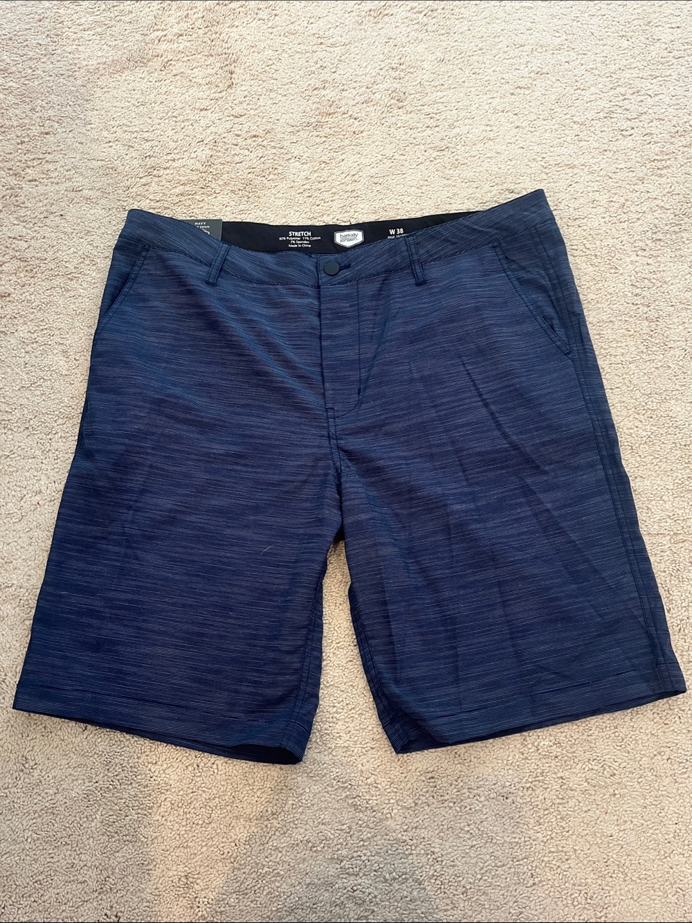 Men's Dark Navy Performance Flat-Front Shorts